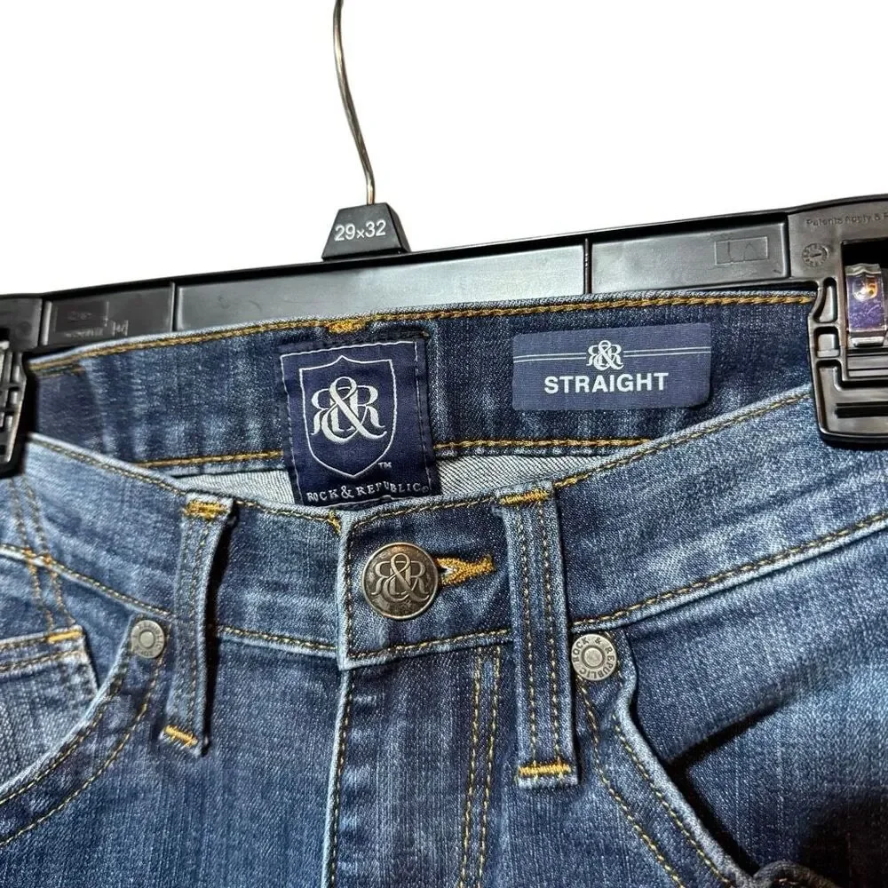 Rock & Republic Straight Fit Medium Wash Blue Jeans Men’s 29/34